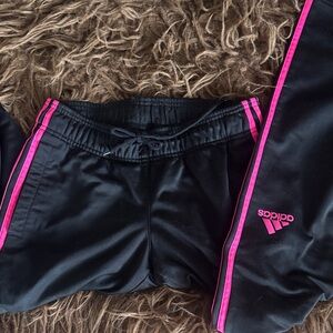 Adidas Womens Black/Neon Pink Track Pants. Small. RARE COLOR!!!!